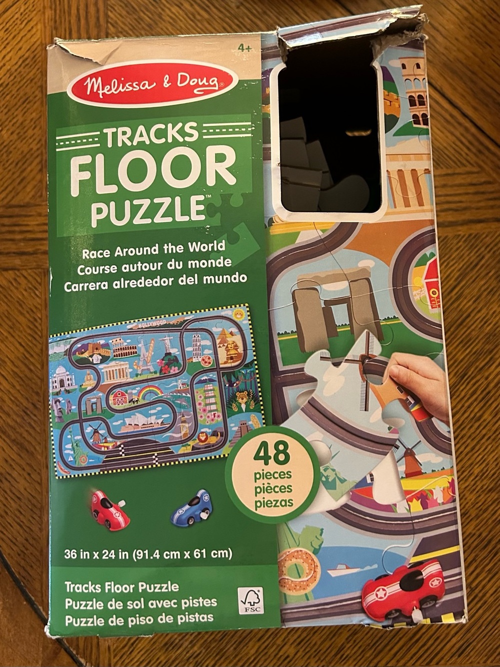 Melissa & Doug Tracks Floor Puzzle Race Around the World